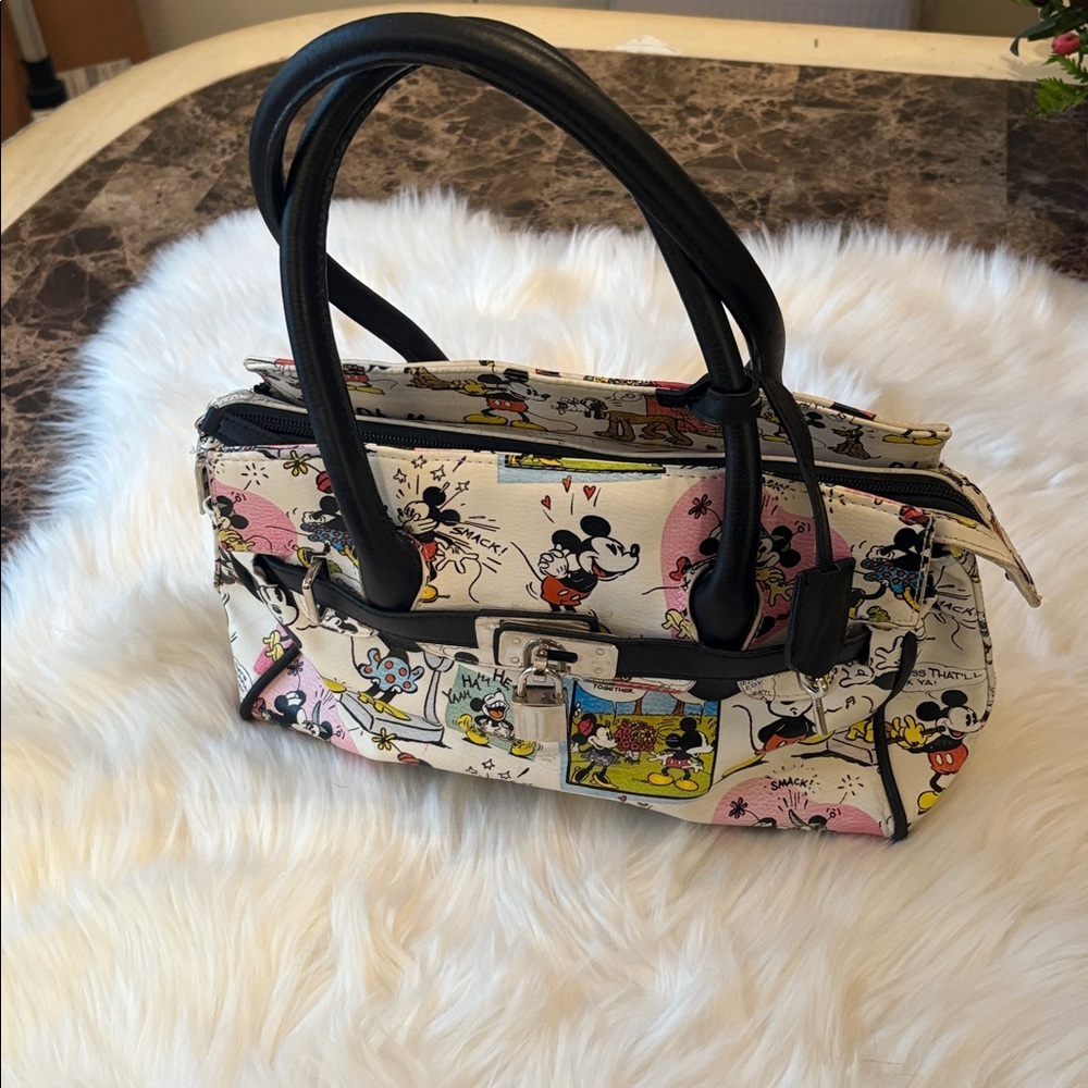 Mickey Mouse Cartoon Print Handbag